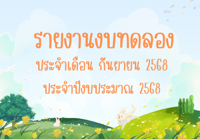 รายงานงบทดลองประจำเดือน กันยายน 2568
