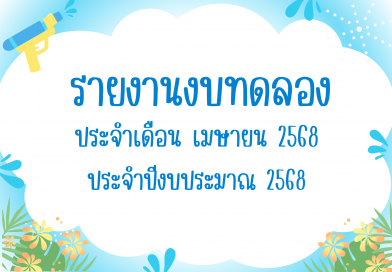 รายงานงบทดลองประจำเดือน เมษายน 2568