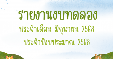 รายงานงบทดลองประจำเดือน มิถุนายน 2568